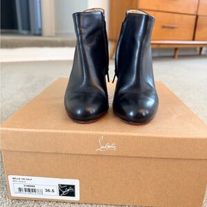 Christian Louboutin Black Leather Ankle Booties